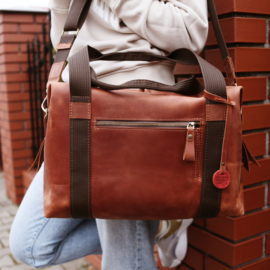 Leather Duffle Bag, Large Weekend Duffel Bag