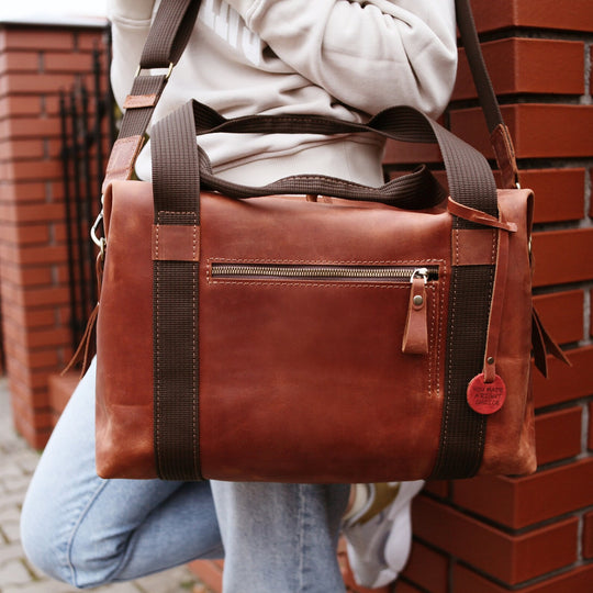 Leather Duffle Bag, Large Weekend Duffel Bag