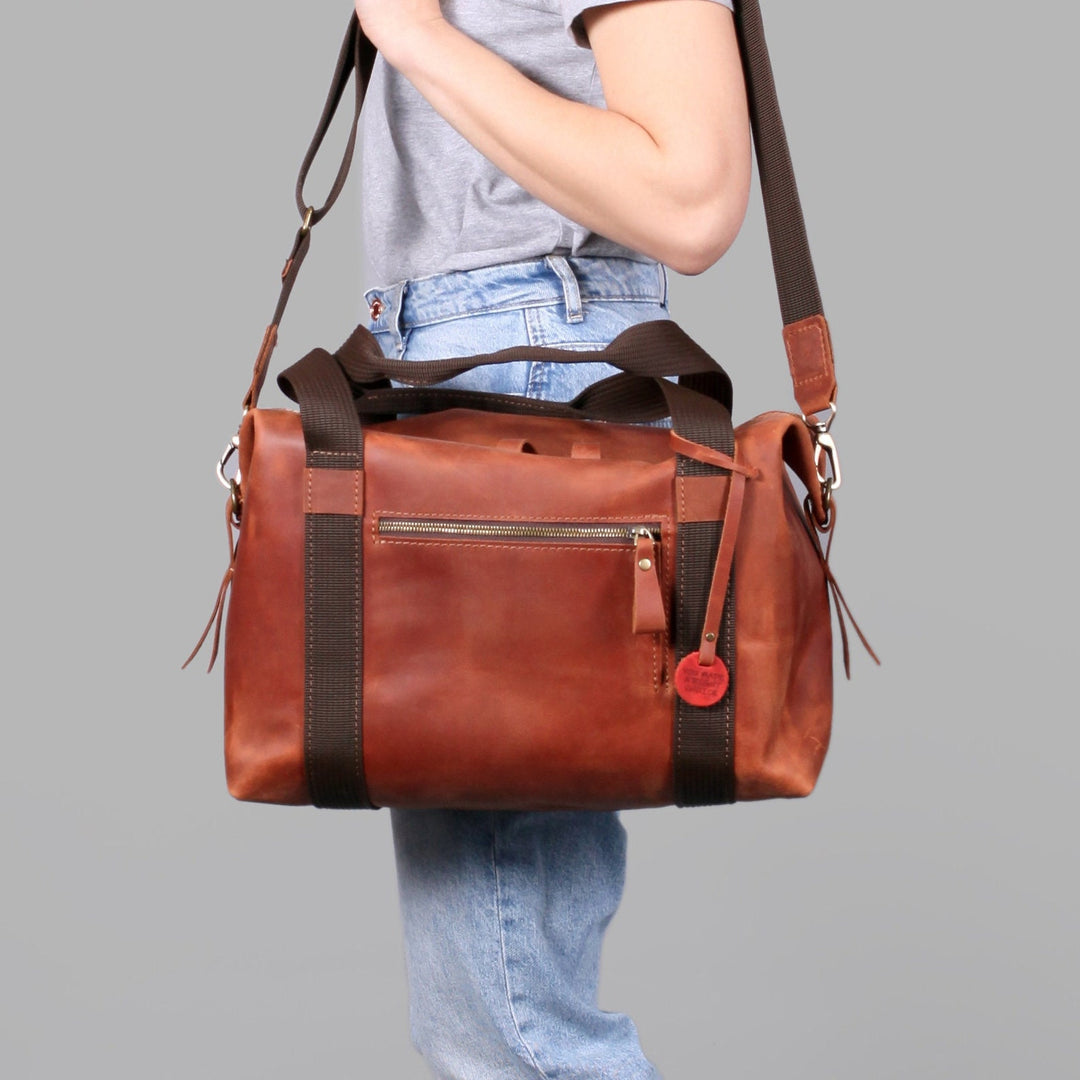 Leather Duffle Bag, Large Weekend Duffel Bag