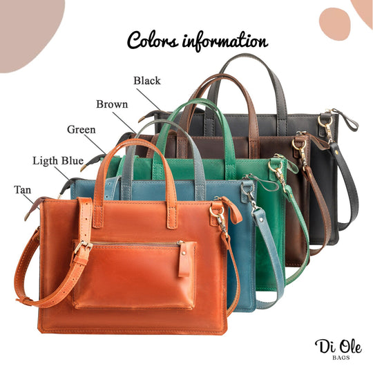 Slim Genuine Leather Woman's Laptop Bag for MacBook