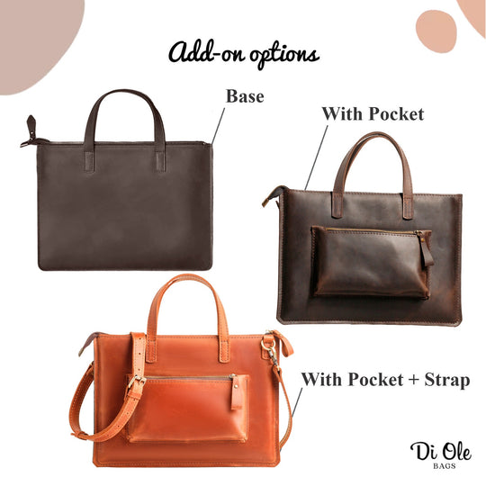 Slim Genuine Leather Woman's Laptop Bag for MacBook