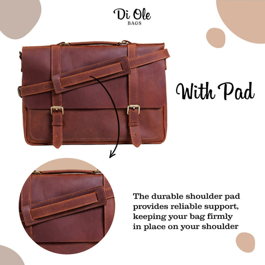 Real Leather Messenger Bag, Leather Laptop Bag Unisex