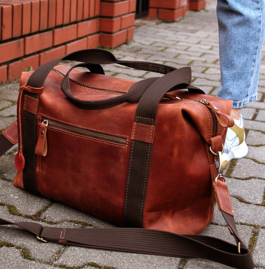Leather Duffle Bag, Large Weekend Duffel Bag