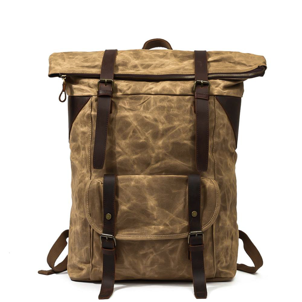 Large Canvas Backpack – Spacious, Durable Bag for Travel and Daily Use - Leather Purse Backpack