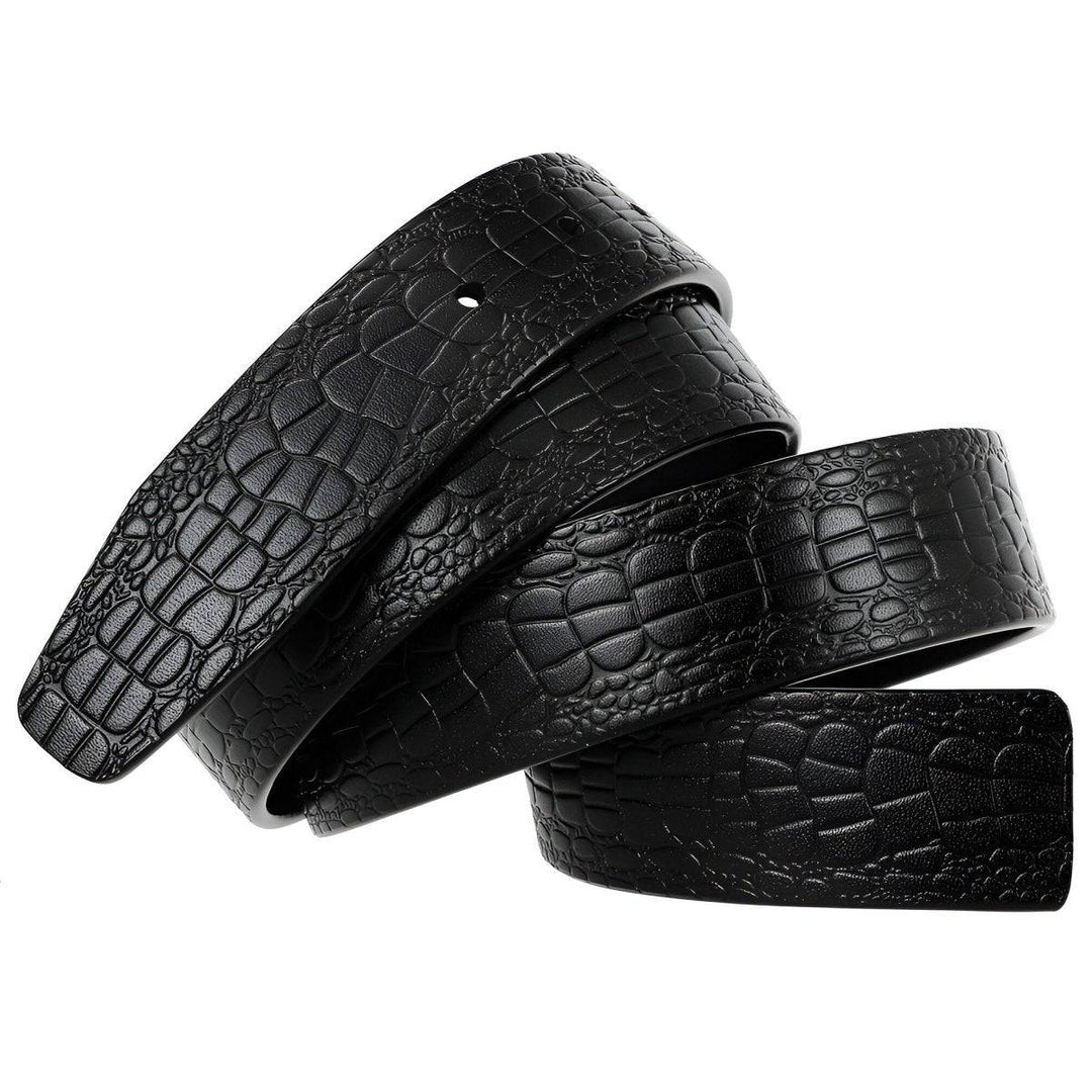 Leather Belt Strap, For Pin Buckles, Crocodile Look, Saban Model