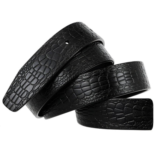 Leather Belt Strap, For Pin Buckles, Crocodile Look, Saban Model - Leather Purse Backpack