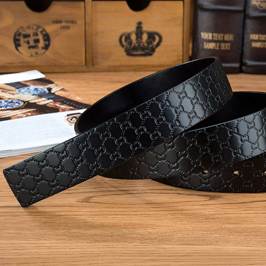 Leather Belt Strap, For Pin Buckles, Textured, Myron Model