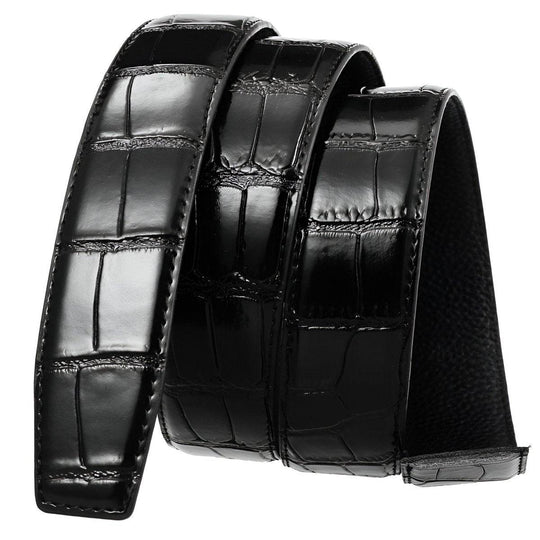 Leather Belt Strap, Crocodile Look, Damien Model