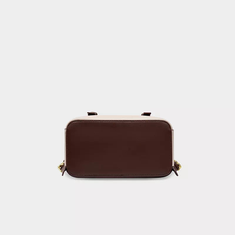 Minimalist design leather backpack purse