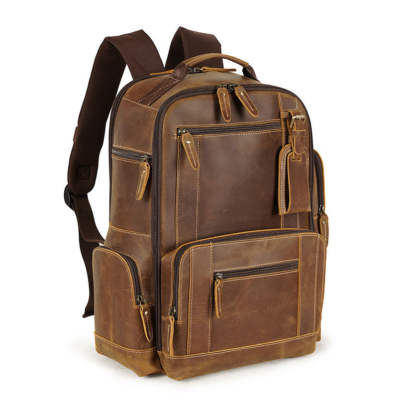 Handcrafted genuine leather handbag backpack for men