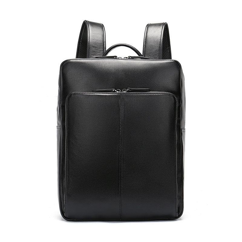 Fashionable men's laptop backpack in business leather