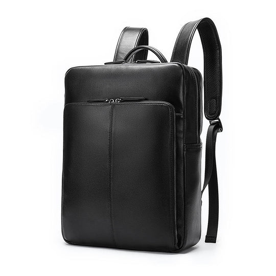 Men's leather laptop backpack for professional use