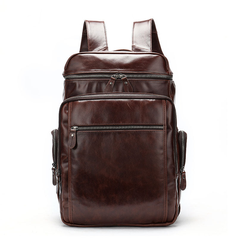 One-of-a-kind leather travel backpack for men