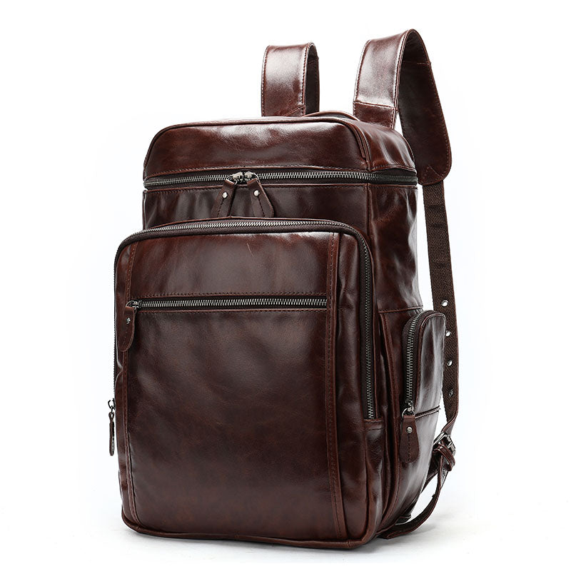 Exclusive design leather travel backpack for him