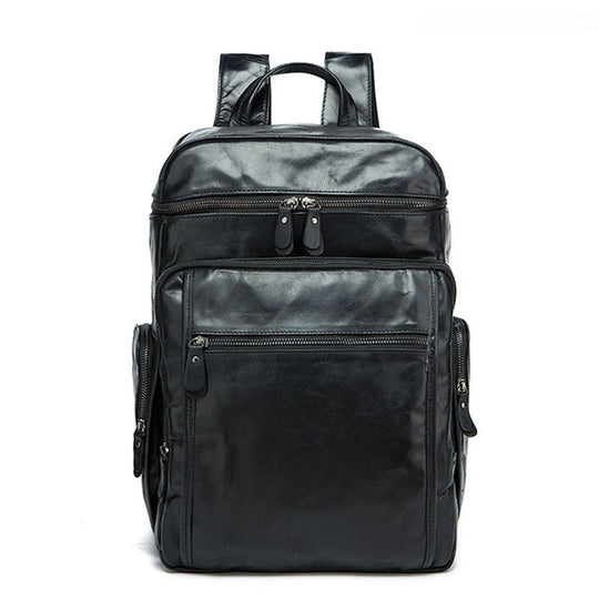 Exclusive design leather backpack for men's travel needs