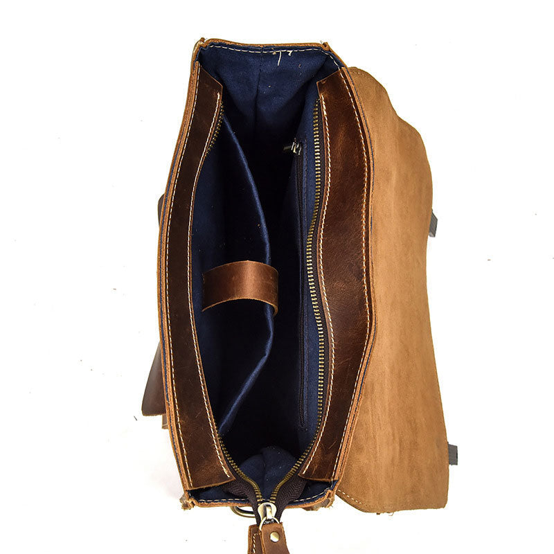 Stylish vintage leather daypack for men