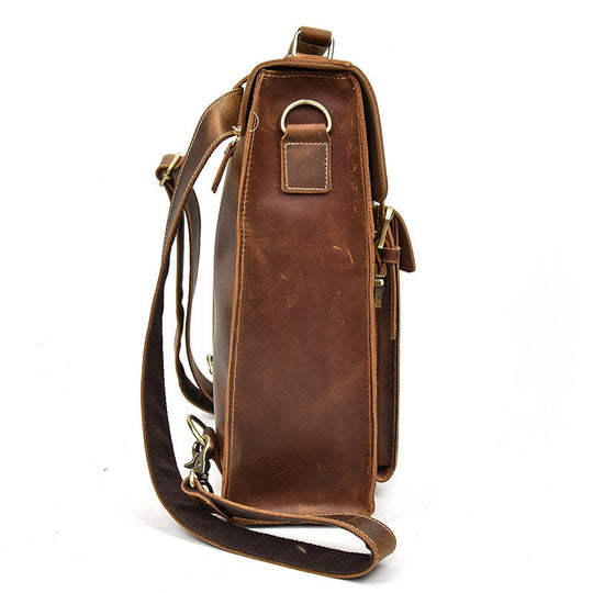 Men's vintage leather backpack for everyday use