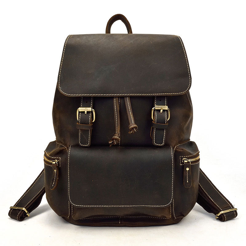 Handmade vintage leather backpack for him