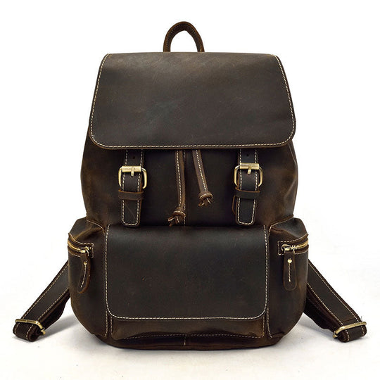 Handmade vintage leather backpack for him