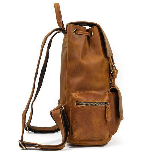 Vintage style handmade leather backpack for men
