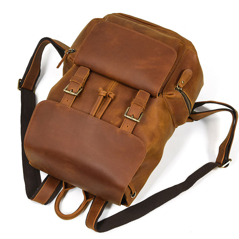 Men's handmade vintage-inspired leather backpack