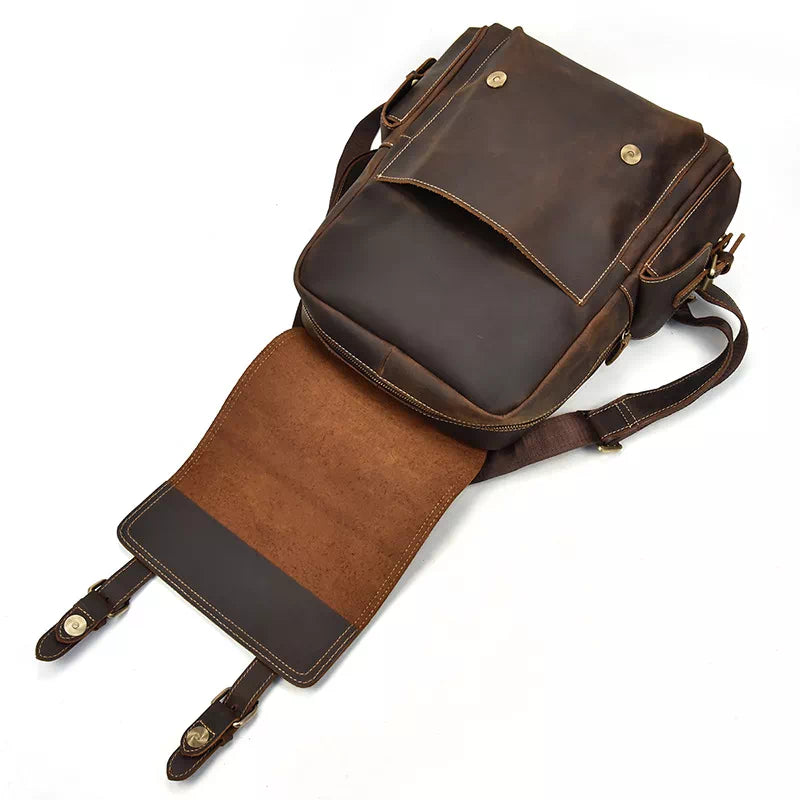 Stylish vintage-inspired genuine leather backpack for him