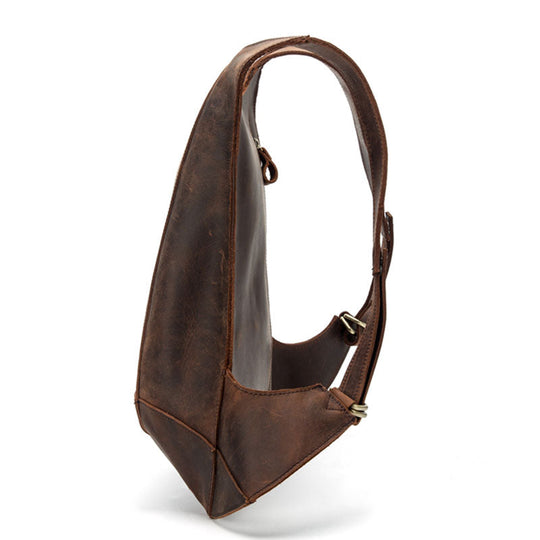 Men's designer security leather backpack in brown