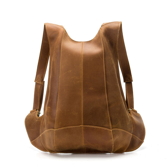Designer brand men's anti-theft backpack in brown