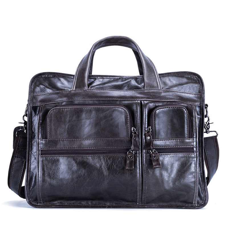 Exclusive designer men's leather briefcase with top-tier quality
