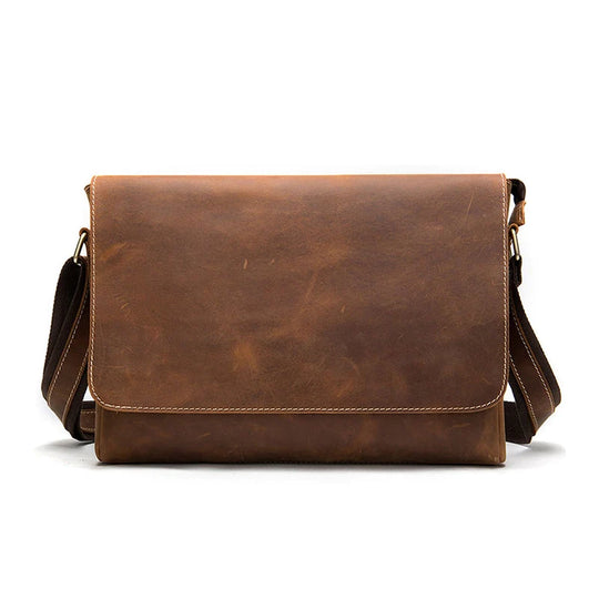 Modern men's leather messenger bag lawyer briefcase