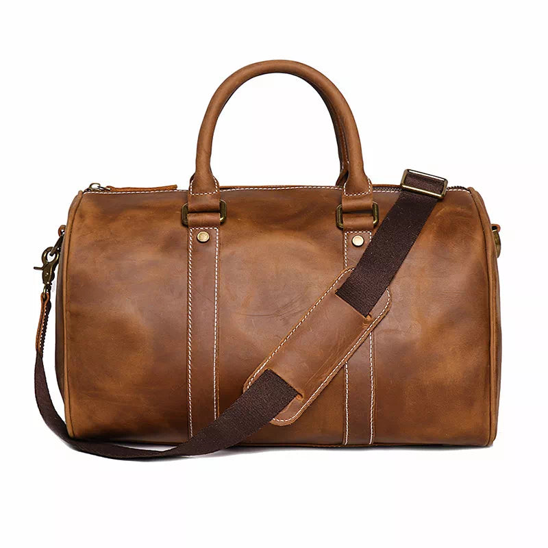 Crazy Horse leather duffle bag for short trips