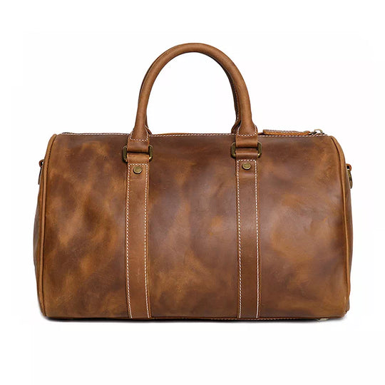 Small size Crazy Horse leather travel duffle