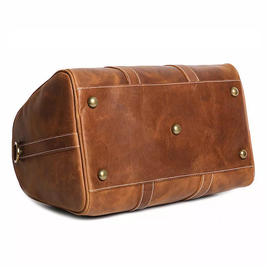 Classy small Crazy Horse leather travel bag