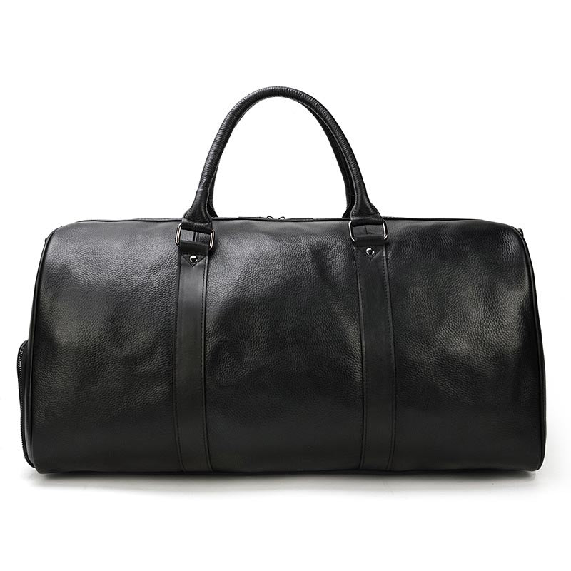  Men's leather weekender bag
