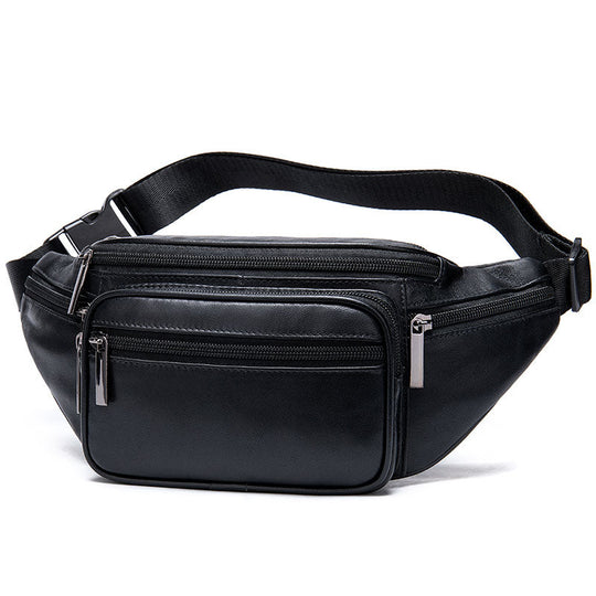 Unisex leather waist bag for men and women