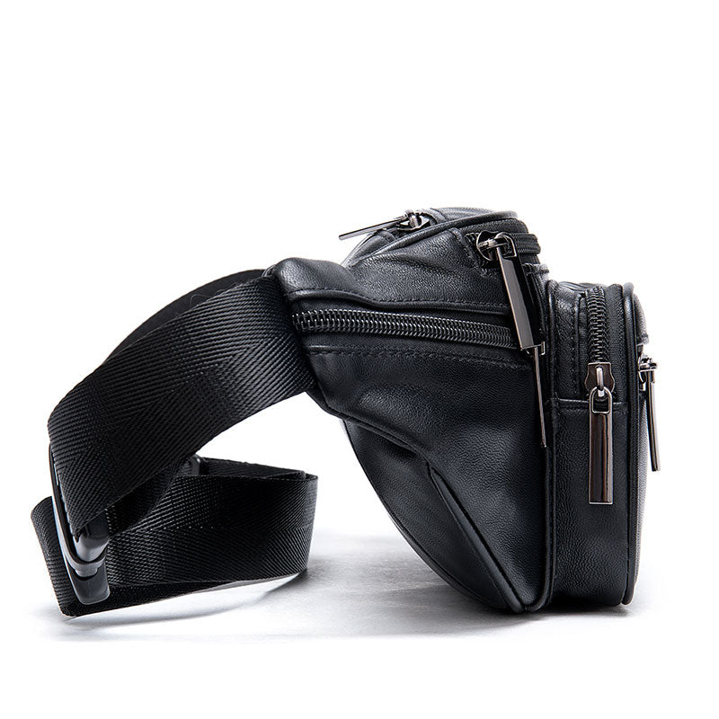 Leather waist pouch for both men and women