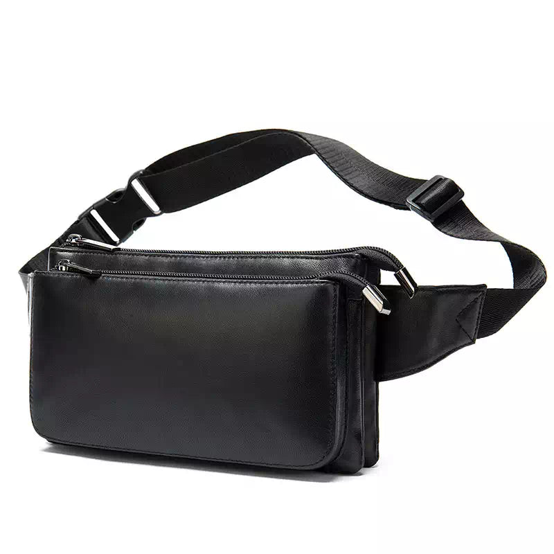 Unisex leather waist bags and fanny packs
