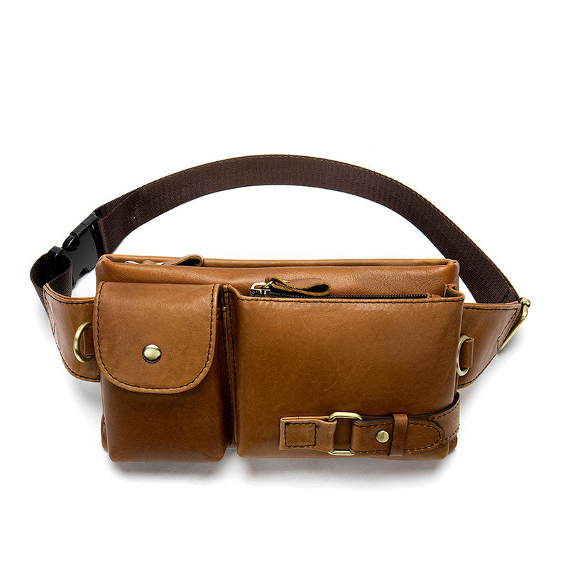 Leather fanny packs with adjustable comfort for men