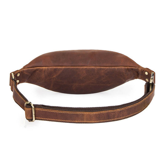 Crazy horse leather fanny pack for him