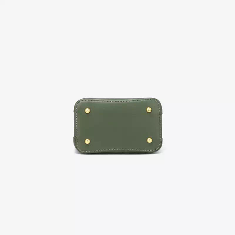 Small leather satchel handbag for women