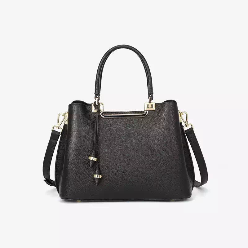 Women's trendy medium leather crossbody satchel