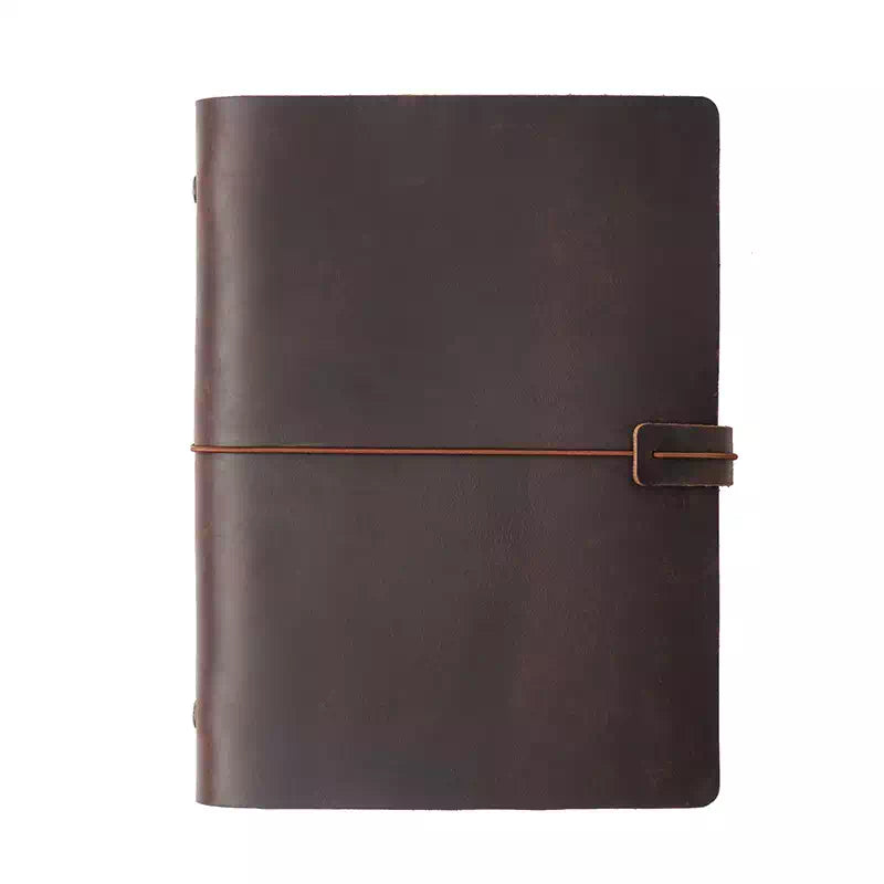 Rustic A5 leather journal with old-world design