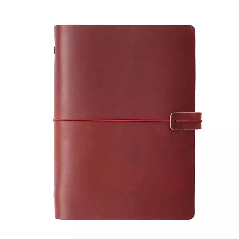 A5 size distressed leather notebook in vintage style