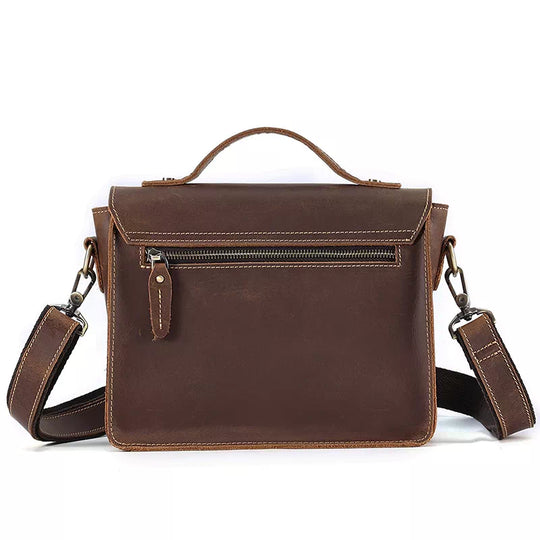Traditional men's shoulder bag in classic design leather satchel