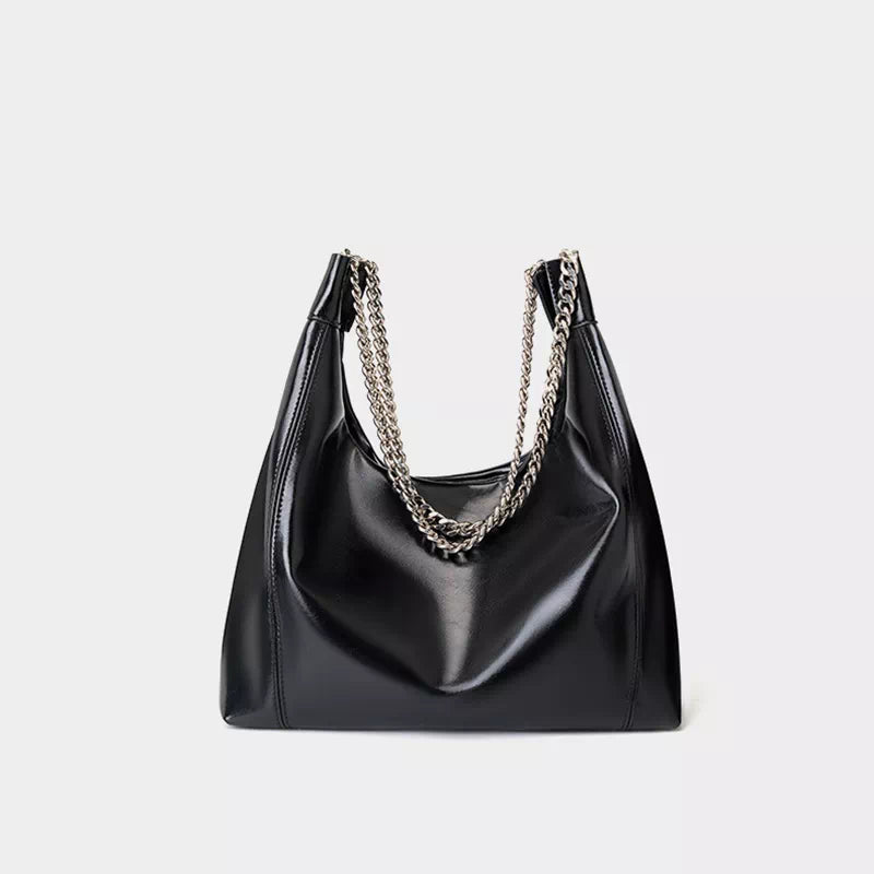 Latest trends in leather shoulder hobo bags with chains for women