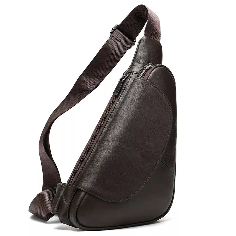 Stylish leather messenger bag with adjustable strap