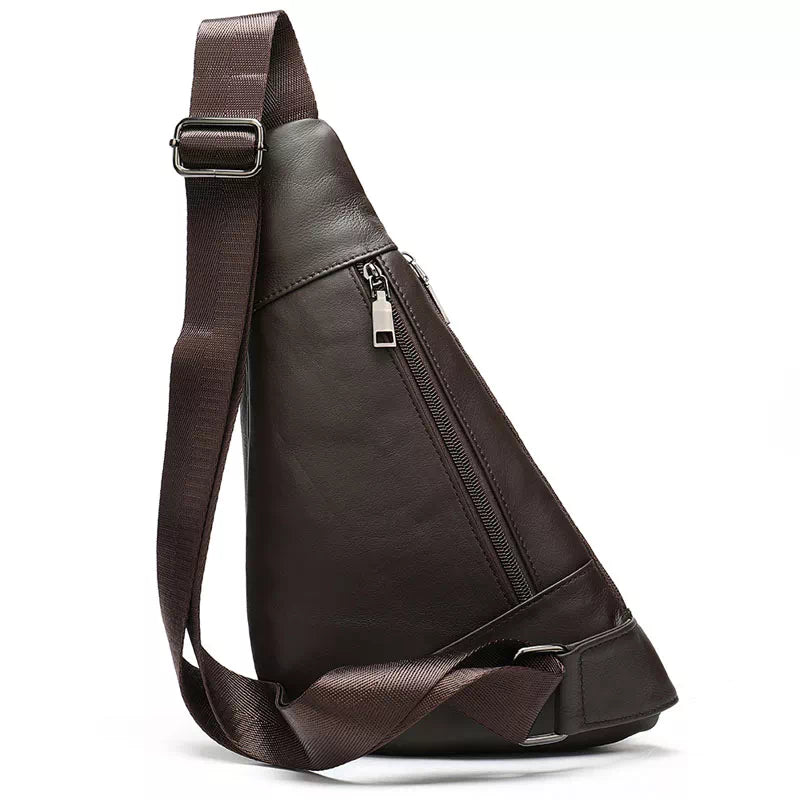 Men's leather crossbody bag with versatile shoulder strap
