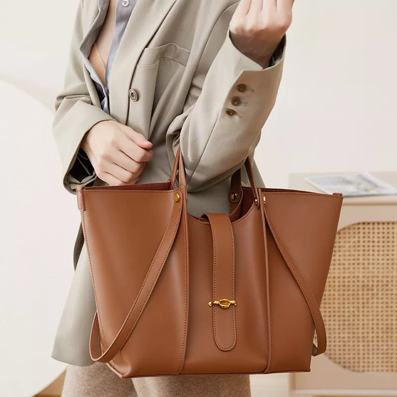Luxurious and stylish women's leather tote bag