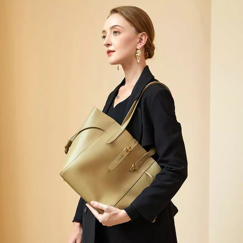 Stylish women's beige handbag