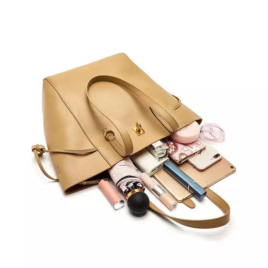 Sophisticated beige leather purse